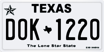 TX license plate DOK1220