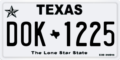 TX license plate DOK1225