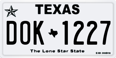 TX license plate DOK1227