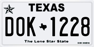 TX license plate DOK1228