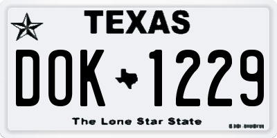 TX license plate DOK1229