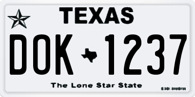TX license plate DOK1237