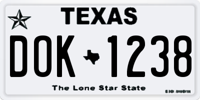 TX license plate DOK1238