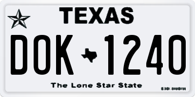 TX license plate DOK1240
