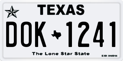 TX license plate DOK1241