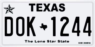 TX license plate DOK1244
