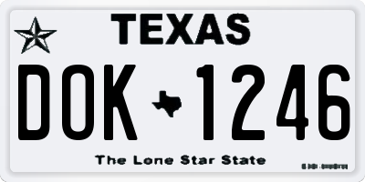 TX license plate DOK1246