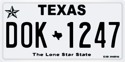 TX license plate DOK1247