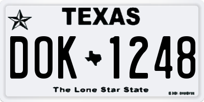 TX license plate DOK1248