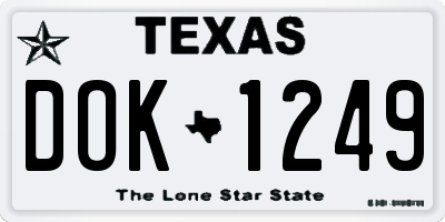 TX license plate DOK1249