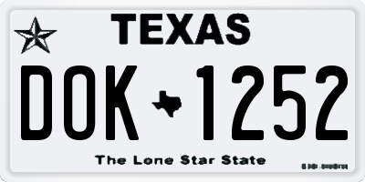 TX license plate DOK1252