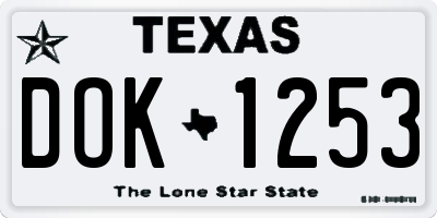 TX license plate DOK1253
