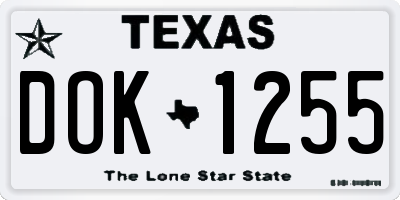 TX license plate DOK1255