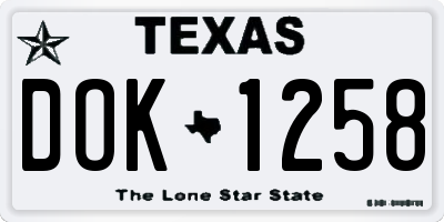 TX license plate DOK1258