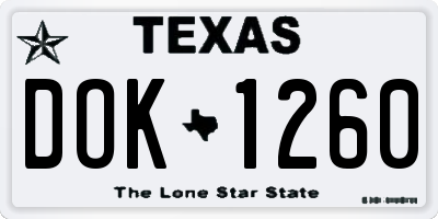 TX license plate DOK1260