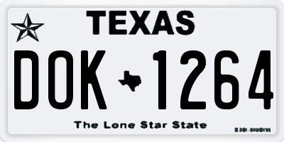 TX license plate DOK1264