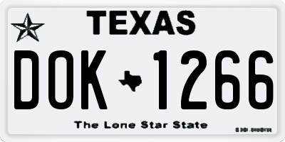 TX license plate DOK1266