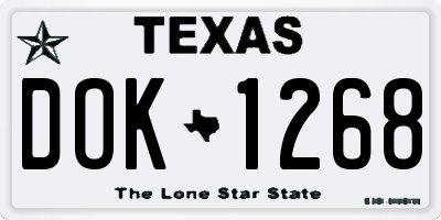 TX license plate DOK1268