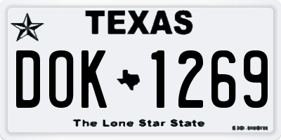 TX license plate DOK1269