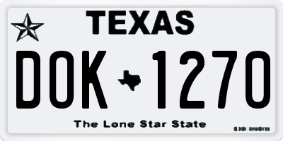 TX license plate DOK1270