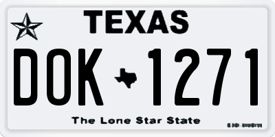 TX license plate DOK1271