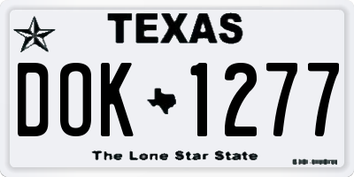 TX license plate DOK1277