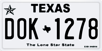 TX license plate DOK1278