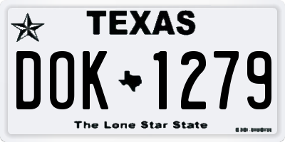 TX license plate DOK1279