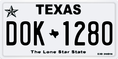TX license plate DOK1280