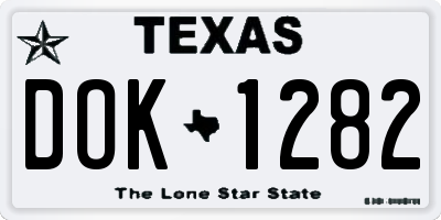 TX license plate DOK1282