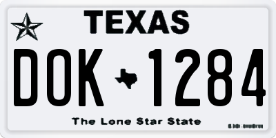 TX license plate DOK1284