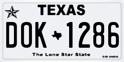 TX license plate DOK1286