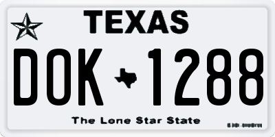 TX license plate DOK1288