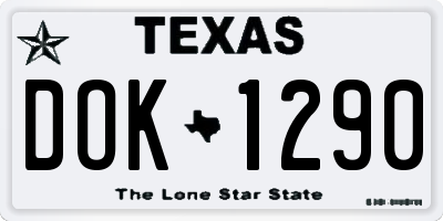 TX license plate DOK1290