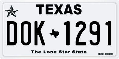 TX license plate DOK1291