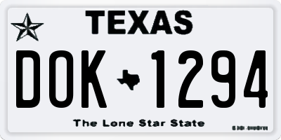TX license plate DOK1294