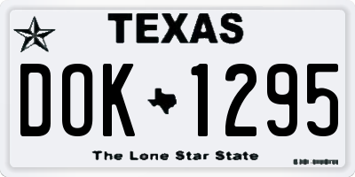 TX license plate DOK1295