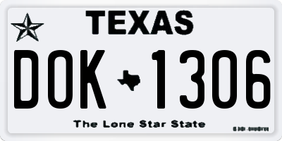 TX license plate DOK1306
