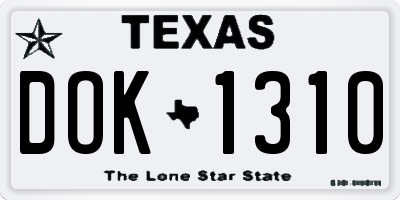 TX license plate DOK1310