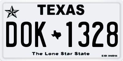 TX license plate DOK1328