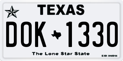 TX license plate DOK1330