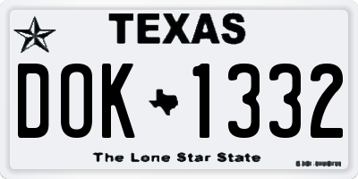 TX license plate DOK1332