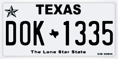 TX license plate DOK1335