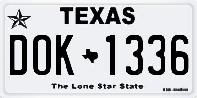 TX license plate DOK1336