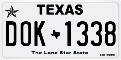 TX license plate DOK1338