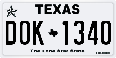 TX license plate DOK1340