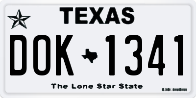 TX license plate DOK1341