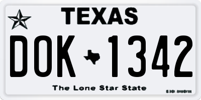 TX license plate DOK1342