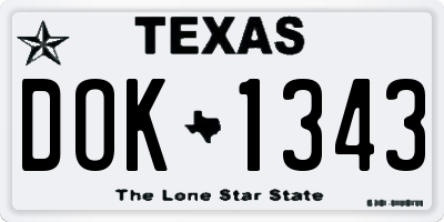 TX license plate DOK1343