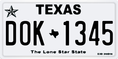 TX license plate DOK1345